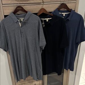 Burberry Men's Polo Shirt Set - Gray, Black, and Blue